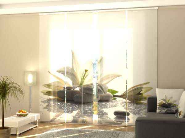 Sliding panel curtain (1-4 pts.): LILY ON A STONE