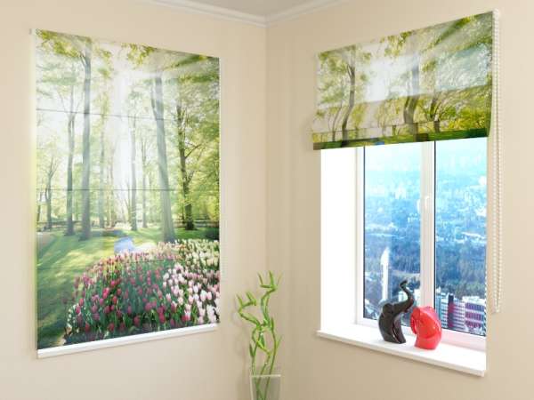 Roman blind: PARK TULIPS