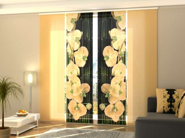 Sliding panel curtain (1-4 pts.): YELLOW ORCHIDS 3