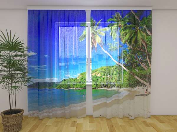 Chiffon curtain: TROPICAL SCENERY