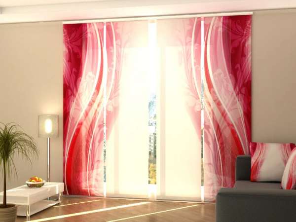 Sliding panel curtain (1-4 pts.): RUBY FLORAL ABSTRACTION