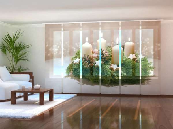 Sliding panel curtain (1-6 pts.): DECORATED ADVENT WREATH