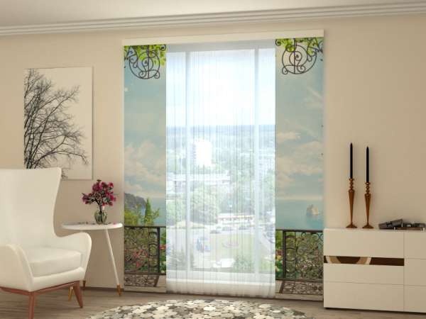 Sliding panel curtain (1-2 pts.): COVE IN GREECE