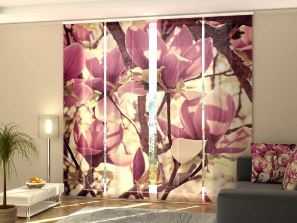 Sliding panel curtain (1-4 pts.): PINK MAGNOLIAS