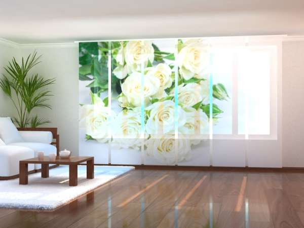 Sliding panel curtain (1-6 pts.): WHITE ROSES