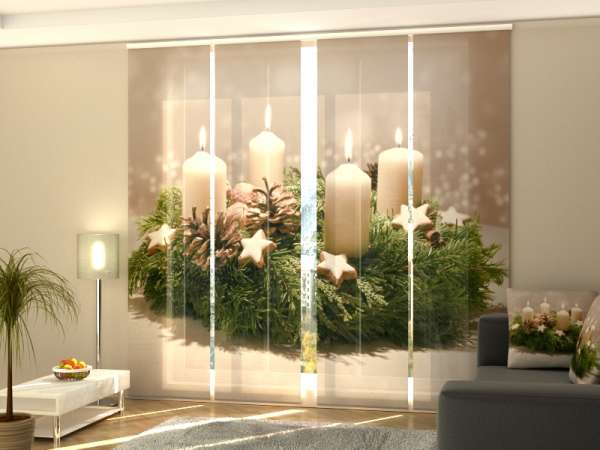 Sliding panel curtain (1-4 pts.): DECORATED ADVENT WREATH