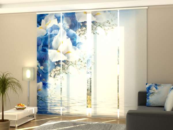 Sliding panel curtain (1-4 pts.): BLUE IRISES 2