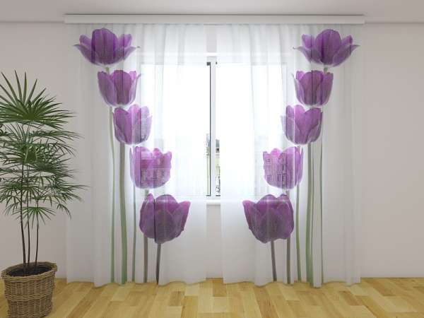 Chiffon curtain: SPRING TULIPS