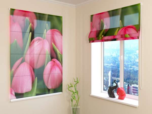 Roman blind: APRIL TULIPS