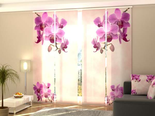 Sliding panel curtain (1-4 pts.): COLIBRI ORCHIDS