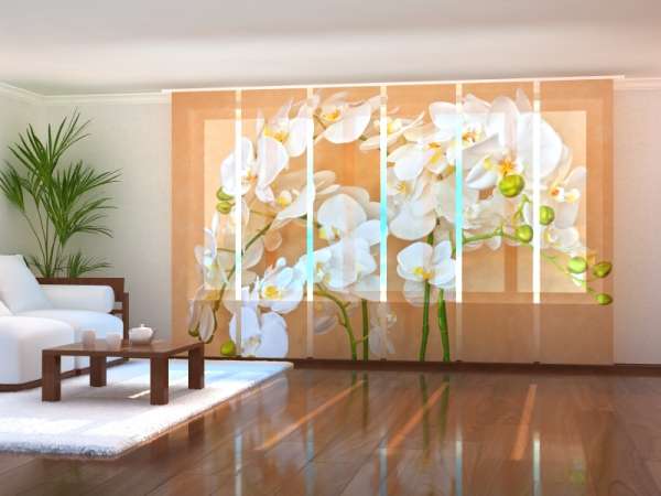 Sliding panel curtain (1-6 pts.): ASIAN ORCHIDS