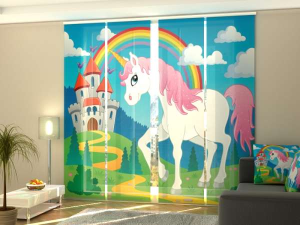 Sliding panel curtain (1-4 pts.): WHITE UNICORN