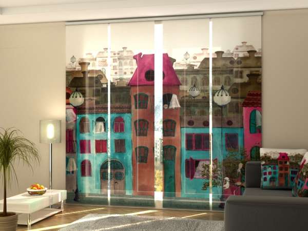 Sliding panel curtain (1-4 pts.): COLOURFUL CITY