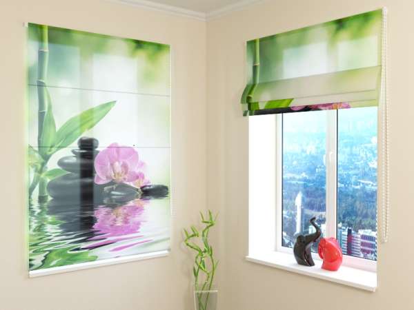 Roman blind: ORCHIDS AND SUN