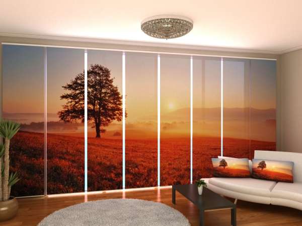 Sliding panel curtain (1-8 pts.): SUNSET AND TREE