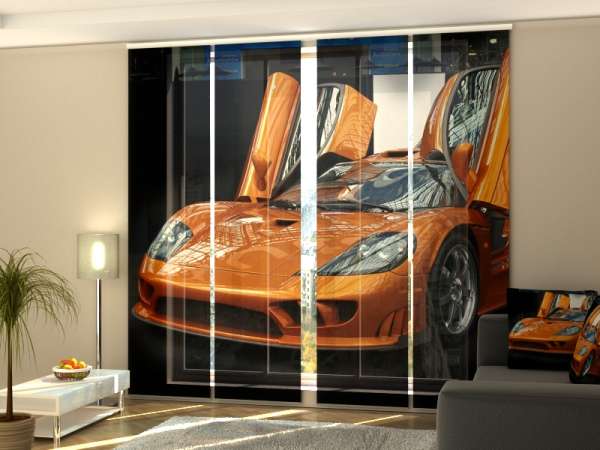 Sliding panel curtain (1-4 pts.): ORANGE FERRARI