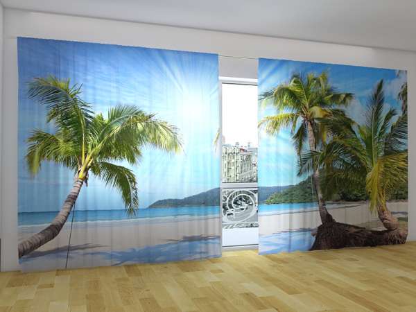 Panoramic curtain: SUN AND PALM TREES