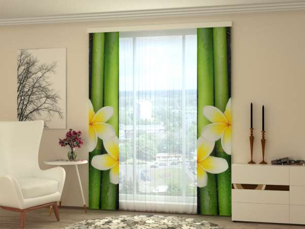 Sliding panel curtain (1-2 pts.): BAMBOO AND PLUMERIA