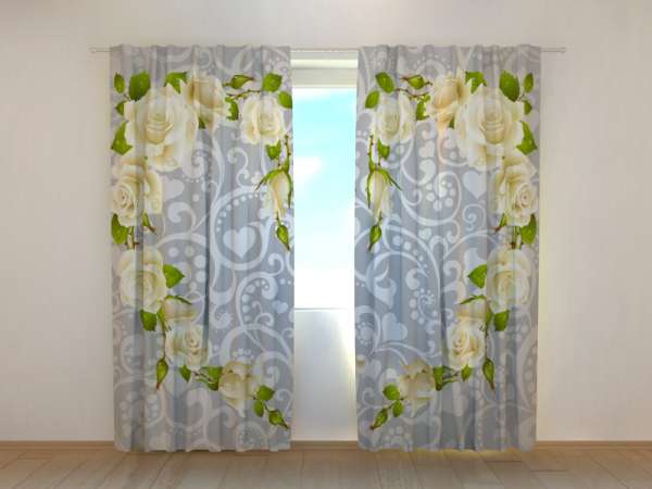 Photo curtain: HEART MADE OF ROSES