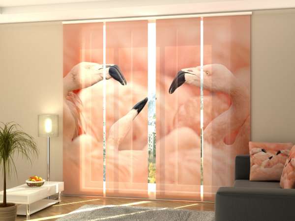 Sliding panel curtain (1-4 pts.): AMAZING PINK FLAMINGOS