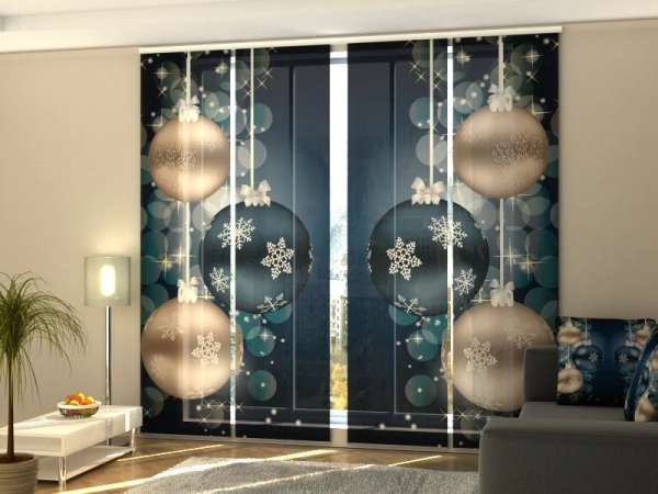 Sliding panel curtain (1-4 pts.): BLUE NEW YEAR SHINE