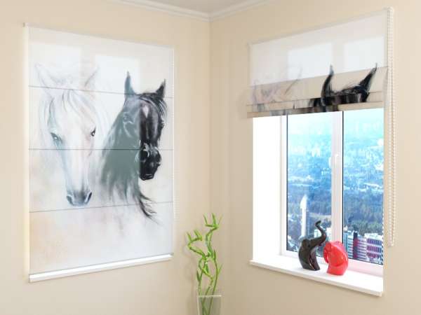 Roman blind: AFRICAN HORSES