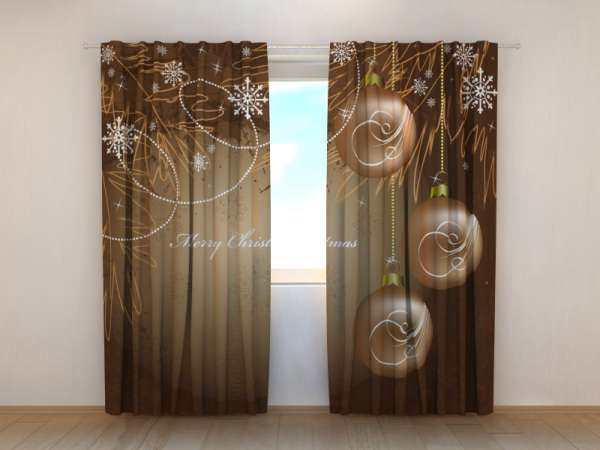 Photo curtain: CHRISTMAS BALLS AND SNOWFLAKES