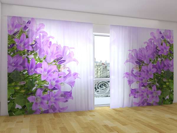 Panoramic curtain: VIOLET BELLFLOWERS