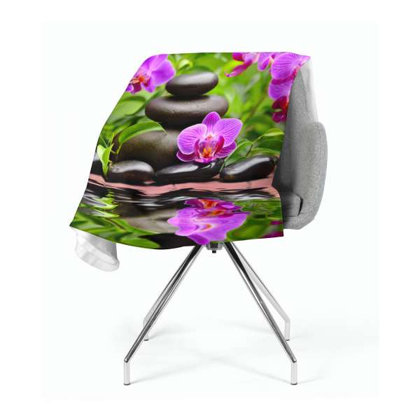 Fleece blanket: ORCHIDS IN THE GARDEN