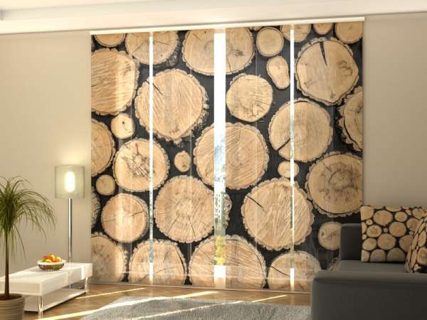 Sliding panel curtain (1-4 pts.): TREE STUMPS