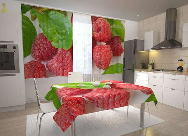 Kitchen curtain: RASPBERRY