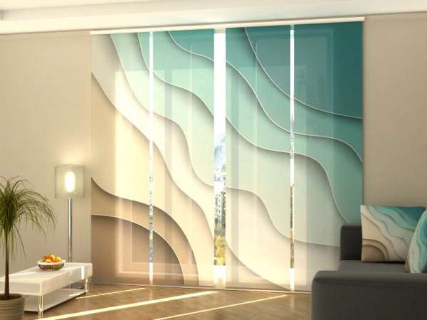 Sliding panel curtain (1-4 pts.): ABSTRACT SEA AND BEACH