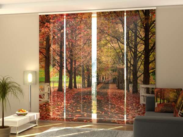 Sliding panel curtain (1-4 pts.): RED LEAF FALL