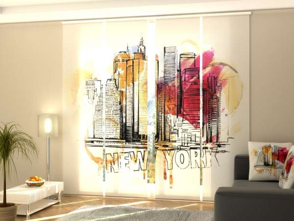 Sliding panel curtain (1-4 pts.): NEW YORK ART