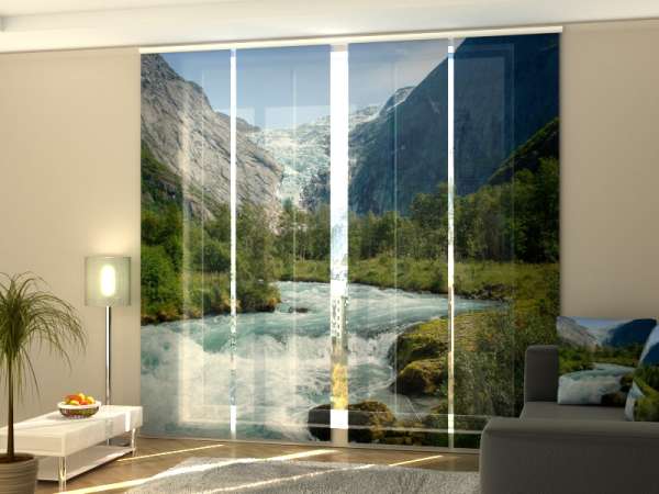 Sliding panel curtain (1-4 pts.): ICE WATER FROM THE NORWAY GLACIER