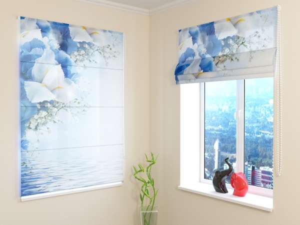 Roman blind: BLUE IRISES 2