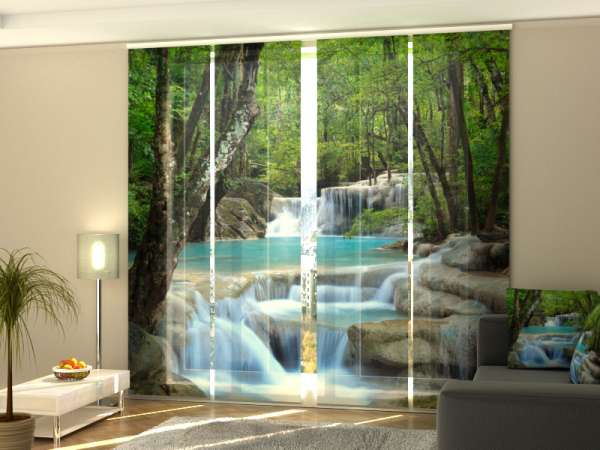 Sliding panel curtain (1-4 pts.): THAI WATERFALL IN SPRING