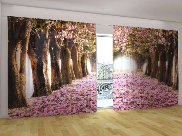 Panoramic curtain: SPRING MAGNOLIAS