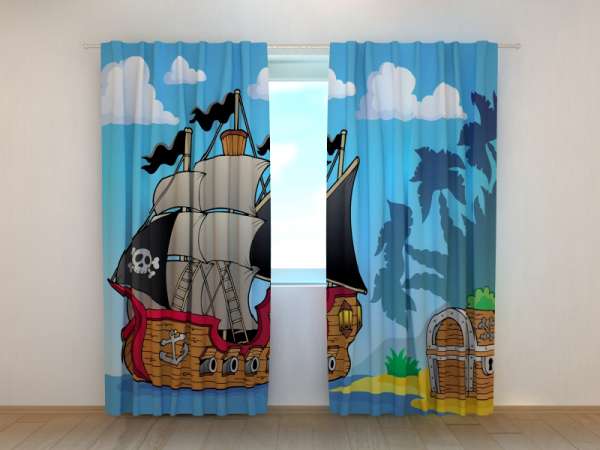 Photo curtain: PIRATE SHIP AND TREASURE