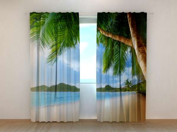 Photo curtain: OCEAN AND PALM TREES