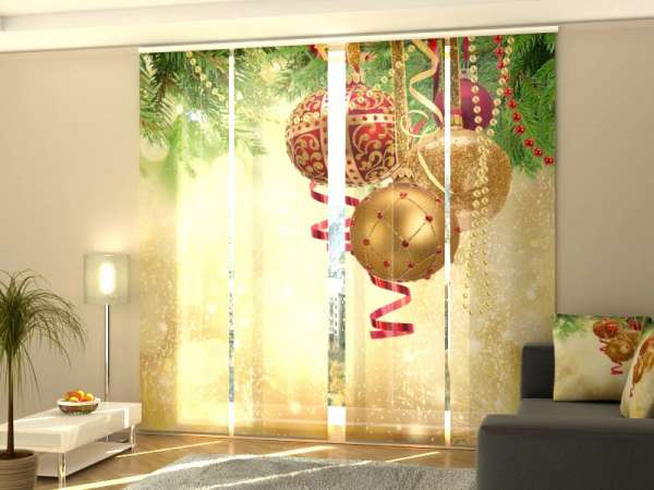 Sliding panel curtain (1-4 pts.): CHRISTMAS GOLDEN GLOW