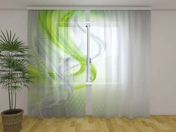 Chiffon curtain: GREEN ABSTRACTION