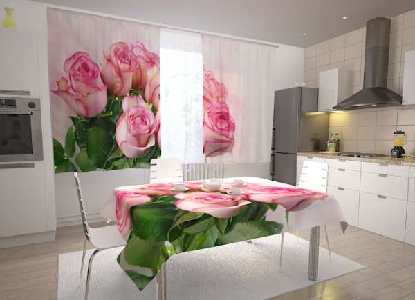 Kitchen curtain: PINK BUNCH