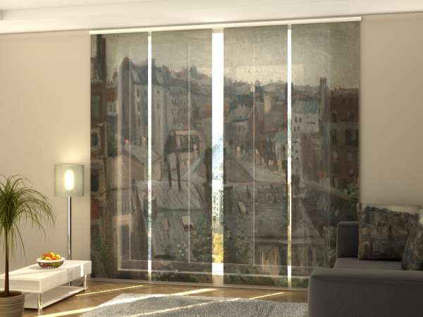 Sliding panel curtain (1-4 pts.): OVERLOOKING THE ROOFTOPS OF PARIS