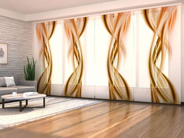 Panel curtain (1-8 pts.): ABSTRACT BROWN WAVES