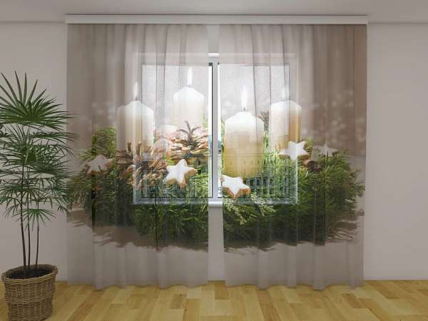 Chiffon curtain: DECORATED ADVENT WREATH