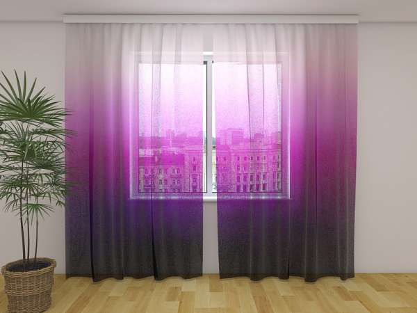 Chiffon curtain: PURPLE WATERCOLOR OMBRE