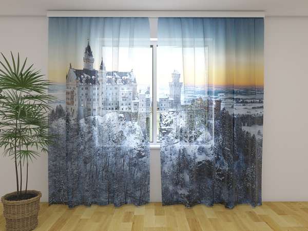 Chiffon curtain: NEUSCHWANSTEIN CASTLE IN WINTER