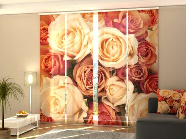 Sliding panel curtain (1-4 pts.): CANDY ROSES