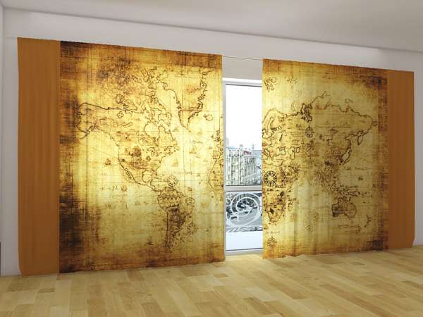 Panoramic curtain: ANCIENT MAP OF THE WORLD